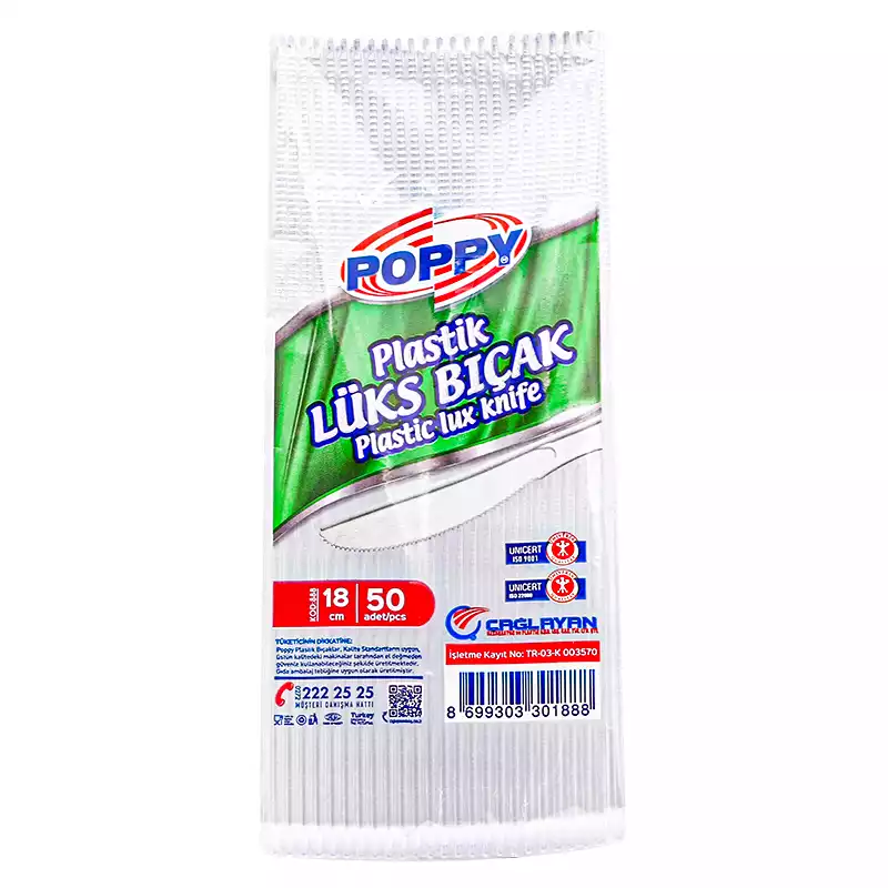 Poppy Lüx Plastik Bıçak 3,8 Gr 50'li - 1