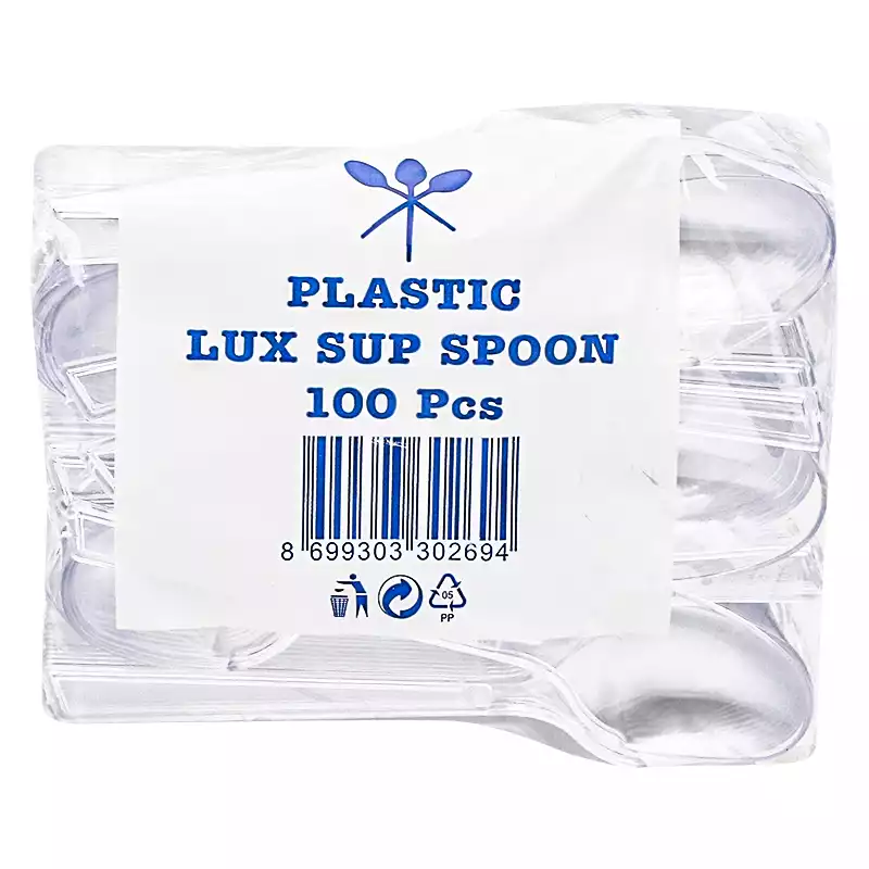 Poppy Plastik Lüx Süp Kaşık Şeffaf 3,8 100'lü - 2