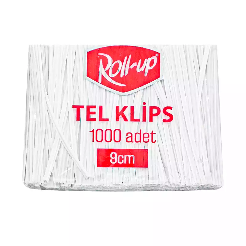 Roll Up Klips Tel Bağlama Tel Klips 9cm 1000li