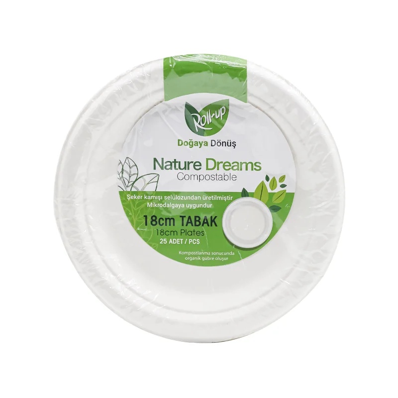 Roll Up Nature Dreams Doğa Dostu Karton Tabak 18 Cm 25 Li - ROLL-UP