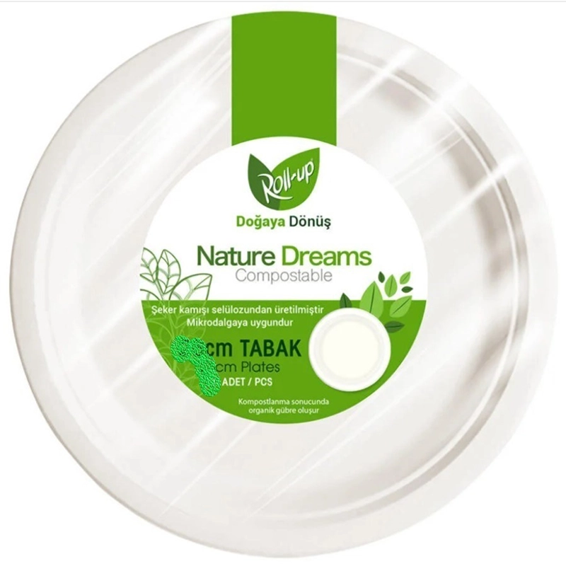 Roll Up Nature Dreams Doğa Dostu Karton Tabak 26 Cm 10'lu - 1