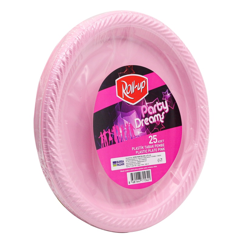 Roll Up Party Dreams Pembe Plastik Tabak 25'li - 3
