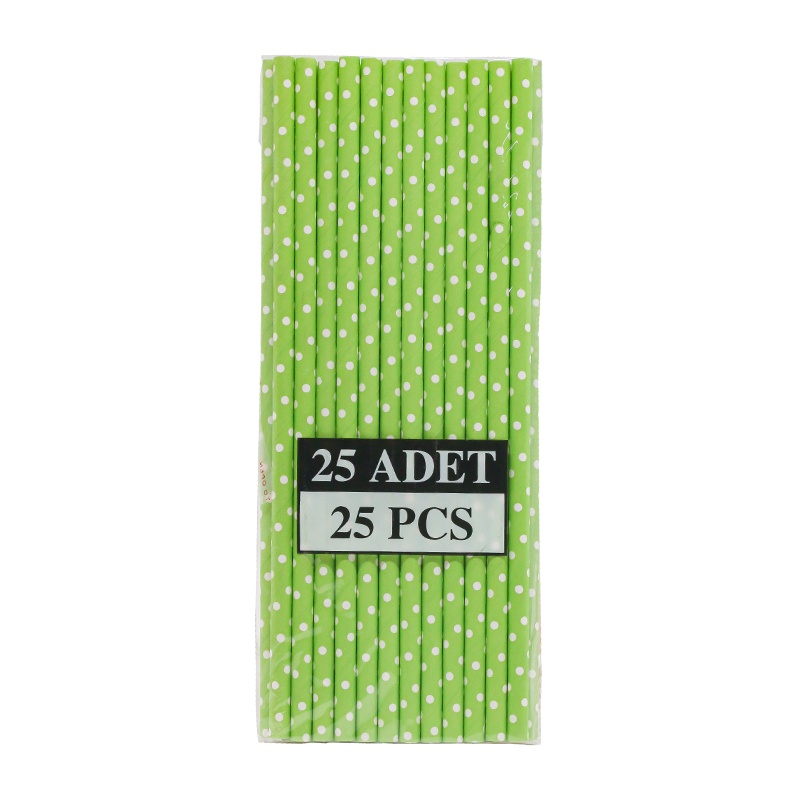 Schotter Desenli Kağıt Pipet 25 Li - 1
