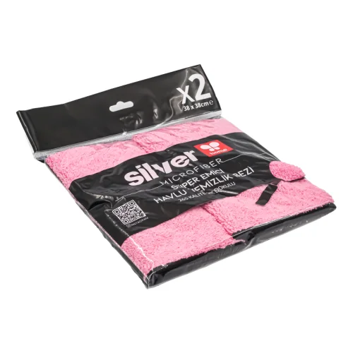 Silver Home Süper Emici Kurulama Bezi 2 Li Pembe 38x38 Cm - 1
