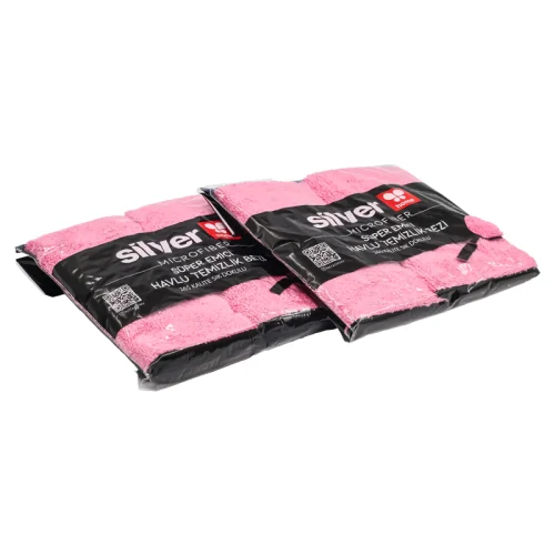 Silver Home Süper Emici Kurulama Bezi 2 Li Pembe 38x38 Cm - 2
