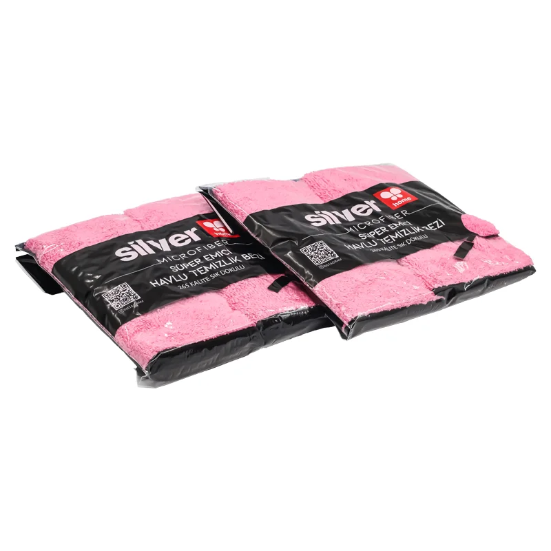 Silver Home Süper Emici Kurulama Bezi 2 Li Pembe 38x38 Cm - 2