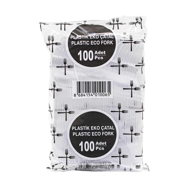 Smart Pack Plastik Ekonomik Çatal 1,5 Gram Şeffaf 100 Adet - SMART PACK