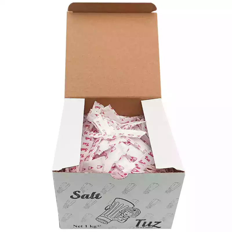 Paketli Stick Tuz Tek kullanımlık Karton Kutu 1 kg - Thumbnail