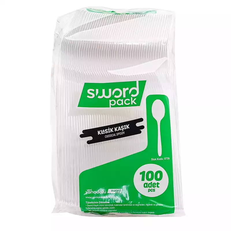 Sword Ekonomik Plastik Kaşık Şeffaf 1,9 Gr 100'lü - 1