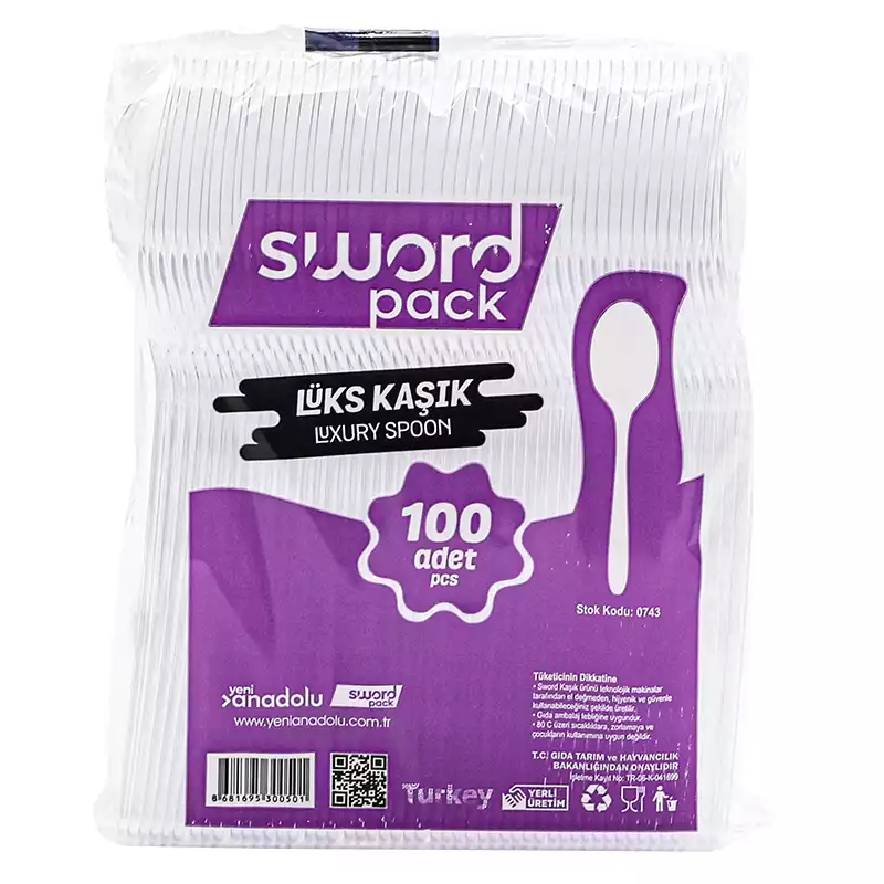 Sword Lüx Plastik Kaşık Şeffaf 2,8 Gr 100'lü - 1