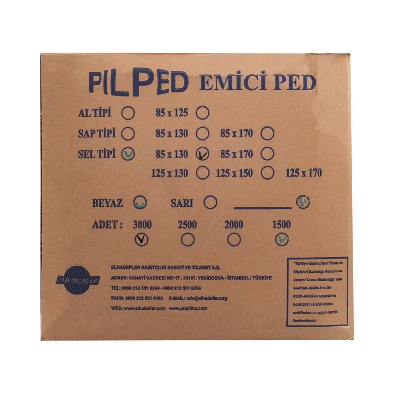 Tavuk Pedi 85x130 Mm Taze Et Tavuk Balık Emici Ped 3000'li - 3
