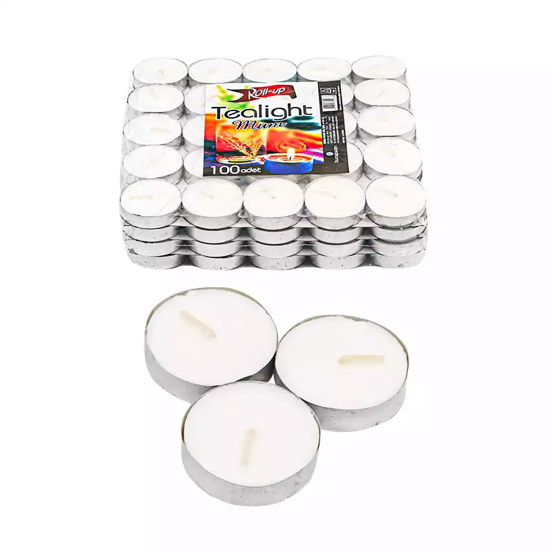 Tealight Mum Kokusuz Beyaz Mum 100'lü Roll Up - 1