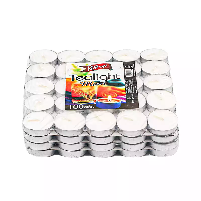 Tealight Mum Kokusuz Beyaz Mum 100'lü Roll Up - 2