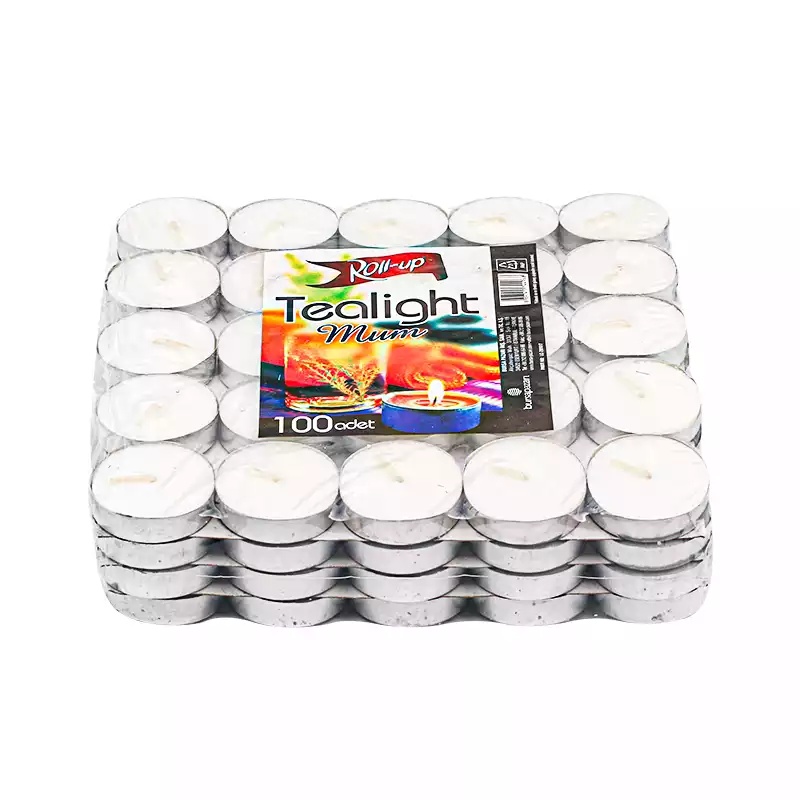 Tealight Mum Kokusuz Beyaz Mum 100'lü Roll Up - ROLL-UP (1)