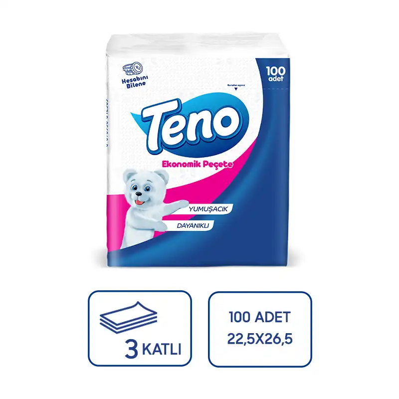 Teno Kağıt Servis Peçete 100Lü 32 Paket - 1