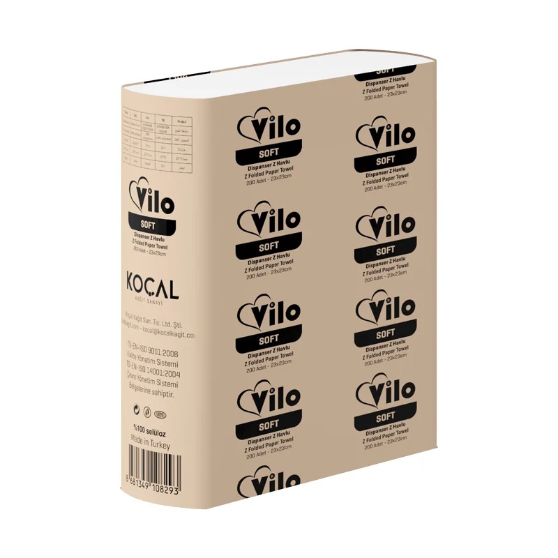 Vilo Soft Dispenser Z Katlı Havlu 200 Lü 12 Paket Koçal 200x12 - 1
