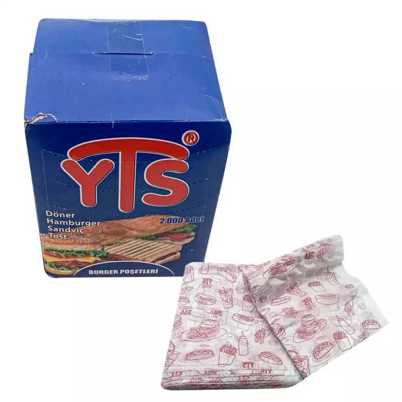 YTS Hamburger Poşeti 13x13 Burger Torbası - 1