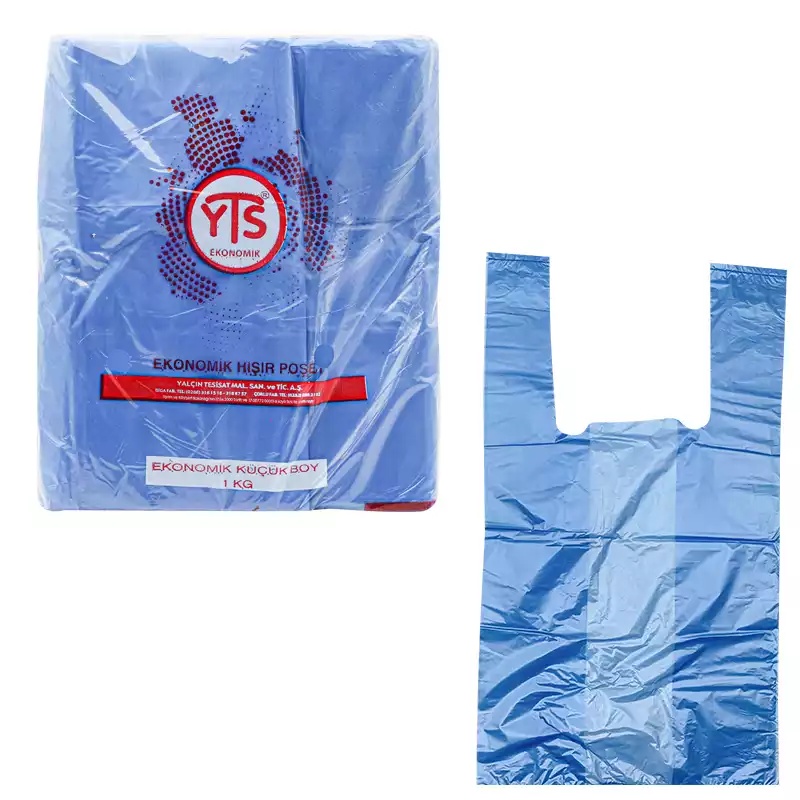 YTS Ekonomik Mavi Atlet Poşet Küçük Boy 24x42 Hışır Poşet - YTS