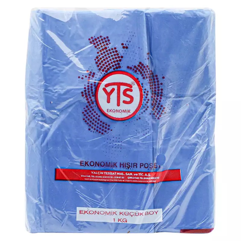YTS Ekonomik Mavi Atlet Poşet Küçük Boy 24x42 Hışır Poşet - YTS (1)