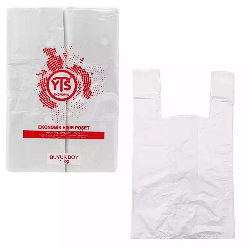 YTS Ekonomik Şeffaf Atlet Poşet Büyük Boy 30x60 Hışır Poşet - 1