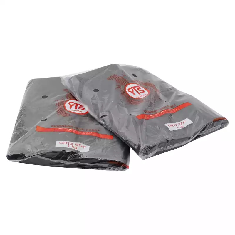 YTS Ekonomik Siyah Atlet Poşet Orta Boy 27x50 Hışır Poşet - 3