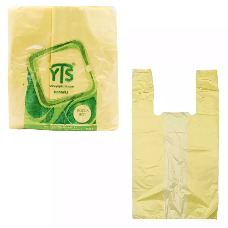 YTS Hesaplı Sarı Atlet Poşet Küçük Boy 24x42 Hışır Poşet - 1