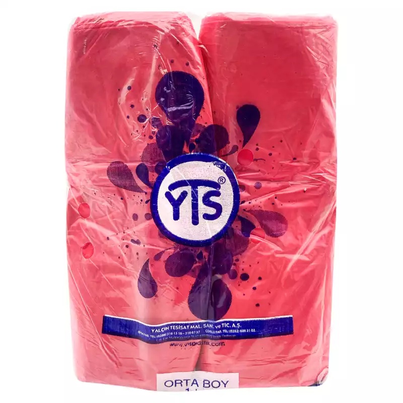 YTS Kırmızı Atlet Poşet Orta Boy 27x50 Hışır Poşet - 2