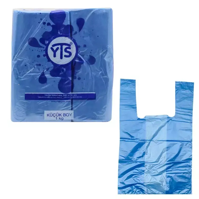 YTS Mavi Atlet Poşet Küçük Boy 24x42 Hışır Poşet - 1