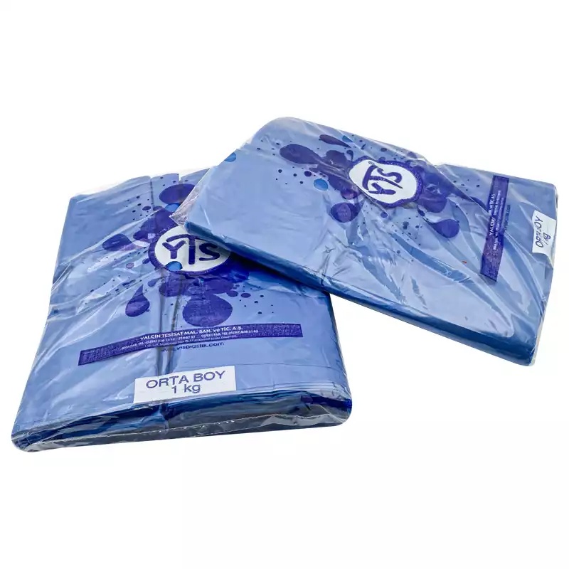 YTS Mavi Atlet Poşet Orta Boy 27x50 Hışır Poşet - 3