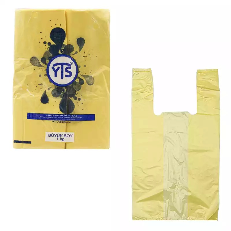 YTS Sarı Atlet Poşet Büyük Boy 30x60 Hışır Poşet - 1