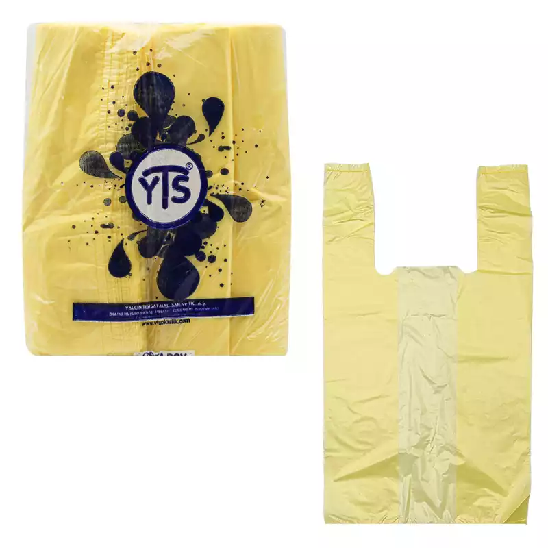 YTS Sarı Atlet Poşet Orta Boy 27x50 Hışır Poşet - 1